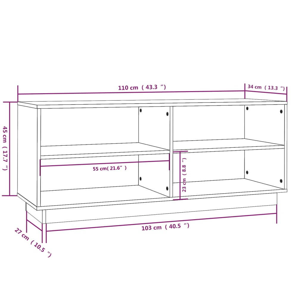 Pantofar, 110X34X45 Cm, Lemn Masiv De Pin