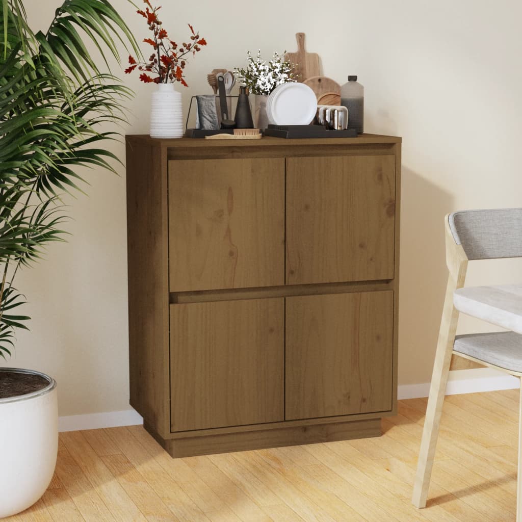 Servantă Ă 60X34X75 Cm Din Lemn Masiv De Pin
