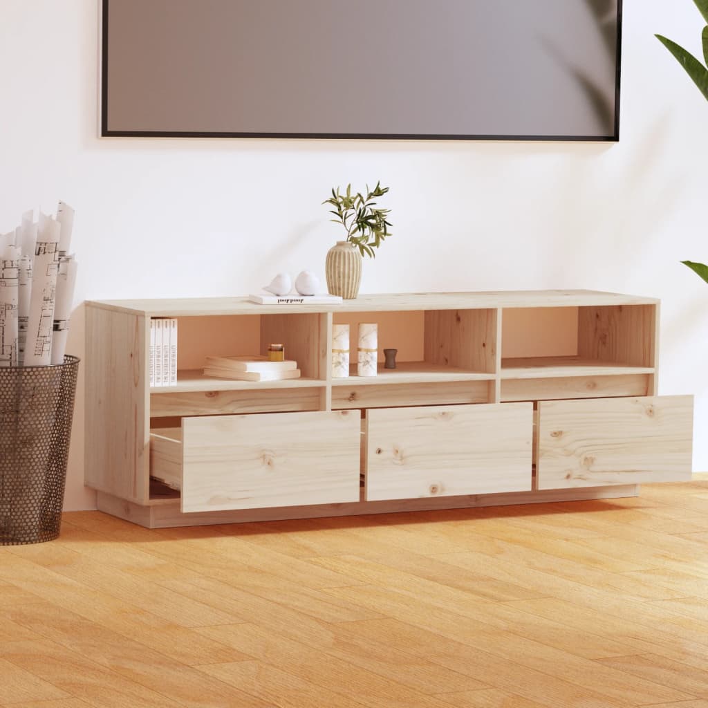 Comodă Tv, 140X37X50 Cm, Lemn Masiv De Pin
