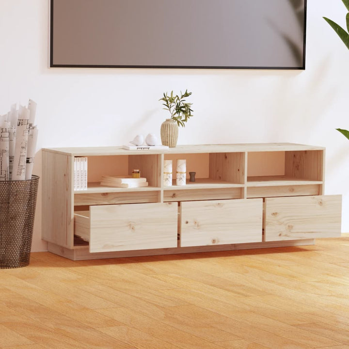 Comodă Tv, 140X37X50 Cm, Lemn Masiv De Pin