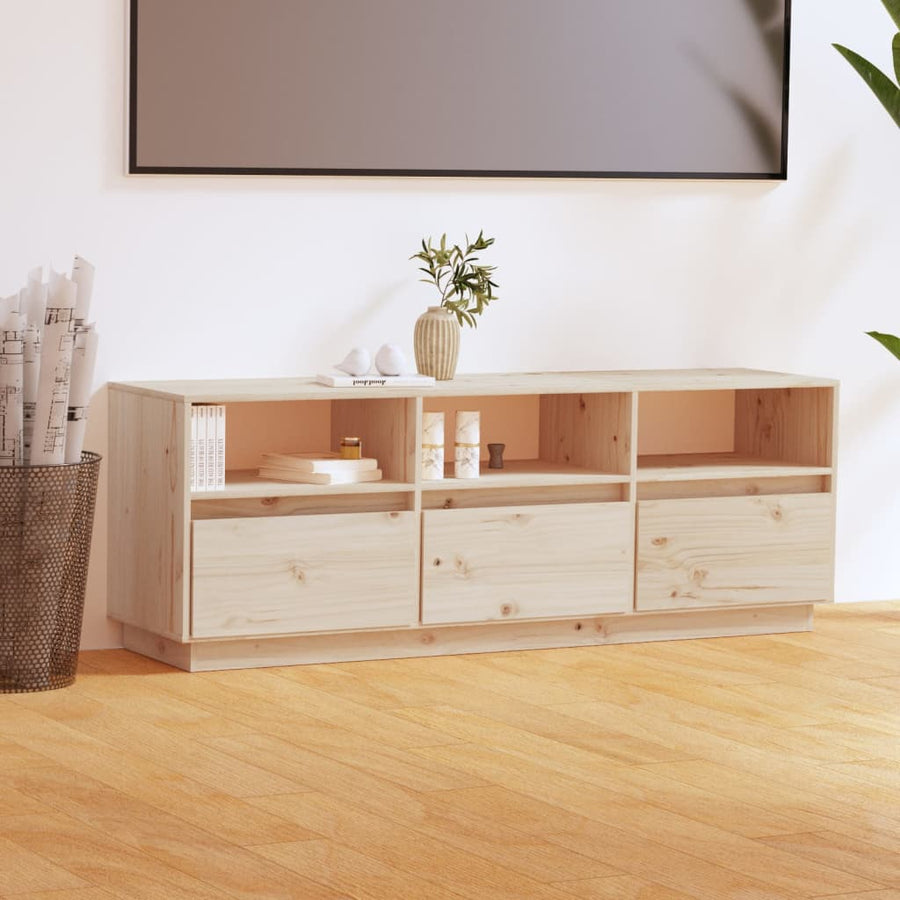 Comodă Tv, 140X37X50 Cm, Lemn Masiv De Pin