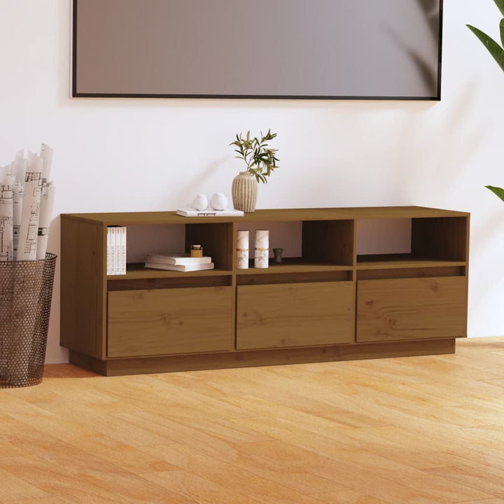 Comodă Tv, 140X37X50 Cm, Lemn Masiv De Pin