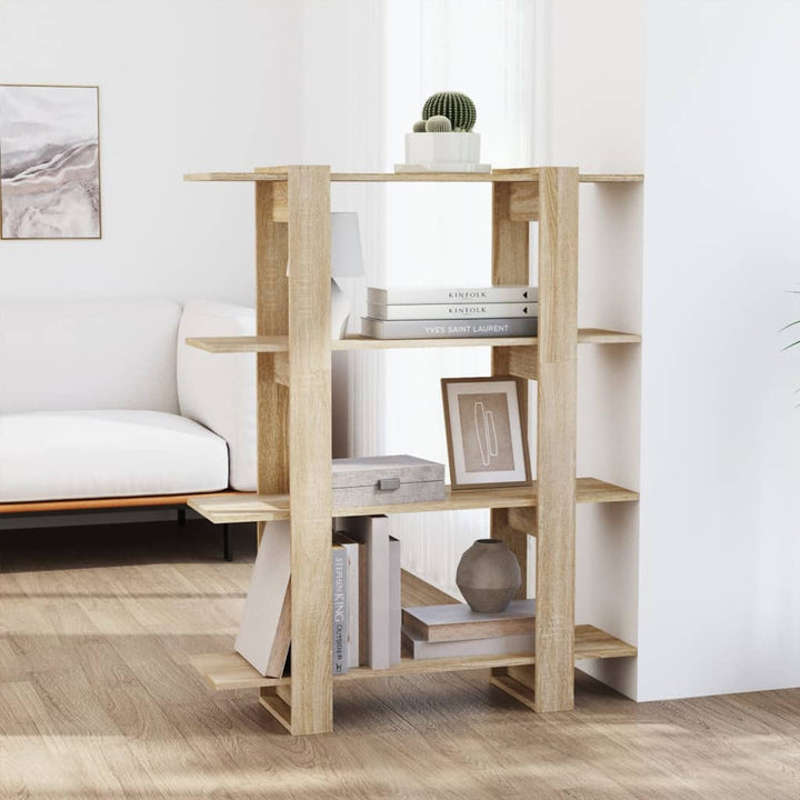 Bibliotecă/Separator Cameră, Stejar Maro, 100X30X123,5 Cm
