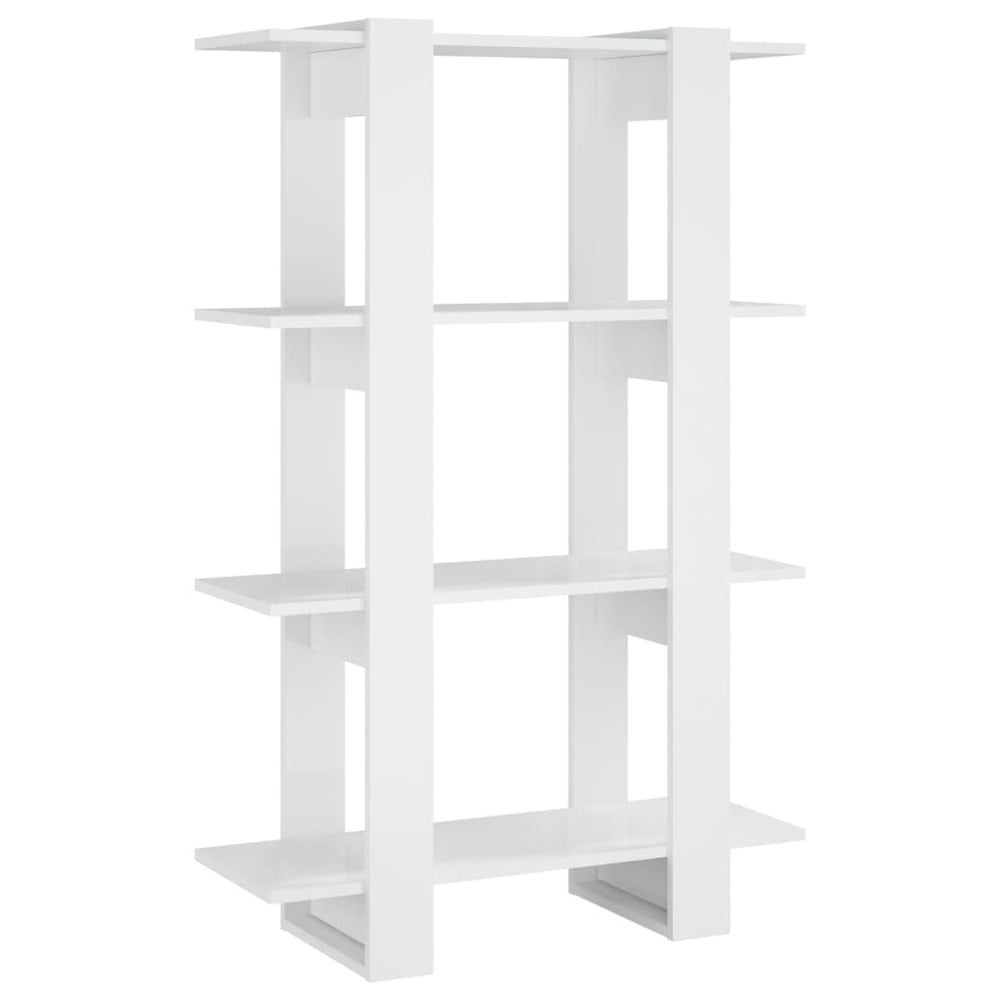 Bibliotecă/Separator Cameră, Alb Extralucios, 80X30X123,5 Cm