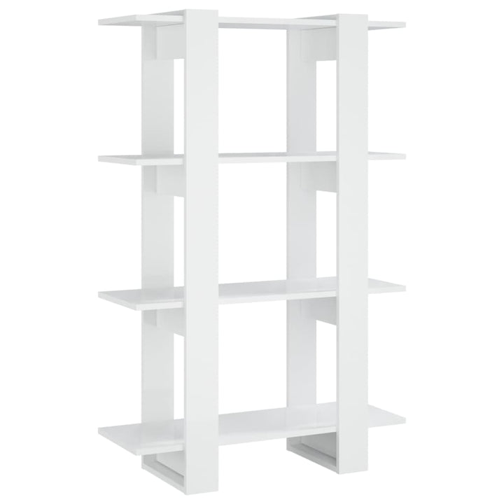 Bibliotecă/Separator Cameră, Alb Extralucios, 80X30X123,5 Cm