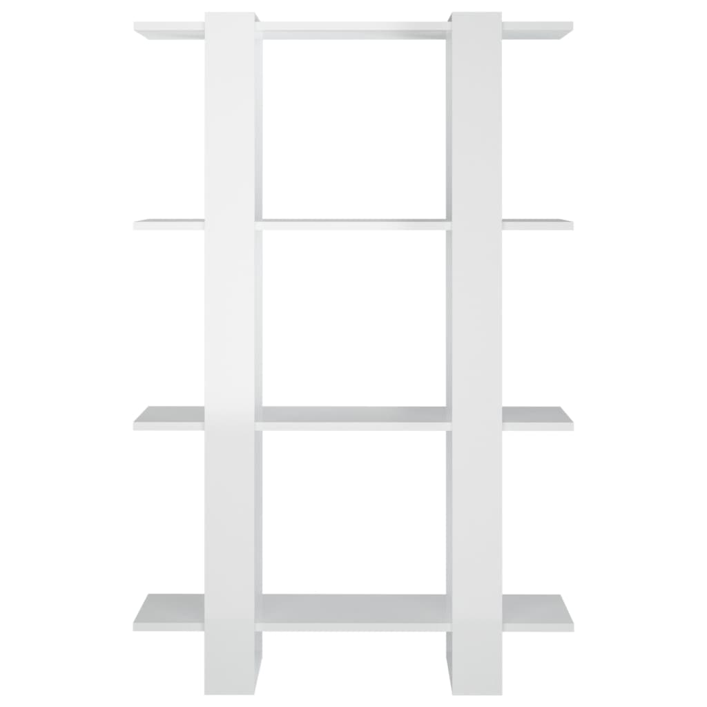Bibliotecă/Separator Cameră, Alb Extralucios, 80X30X123,5 Cm