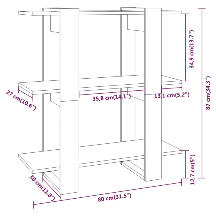 Bibliotecă/Separator Cameră, , 80X30X87 Cm