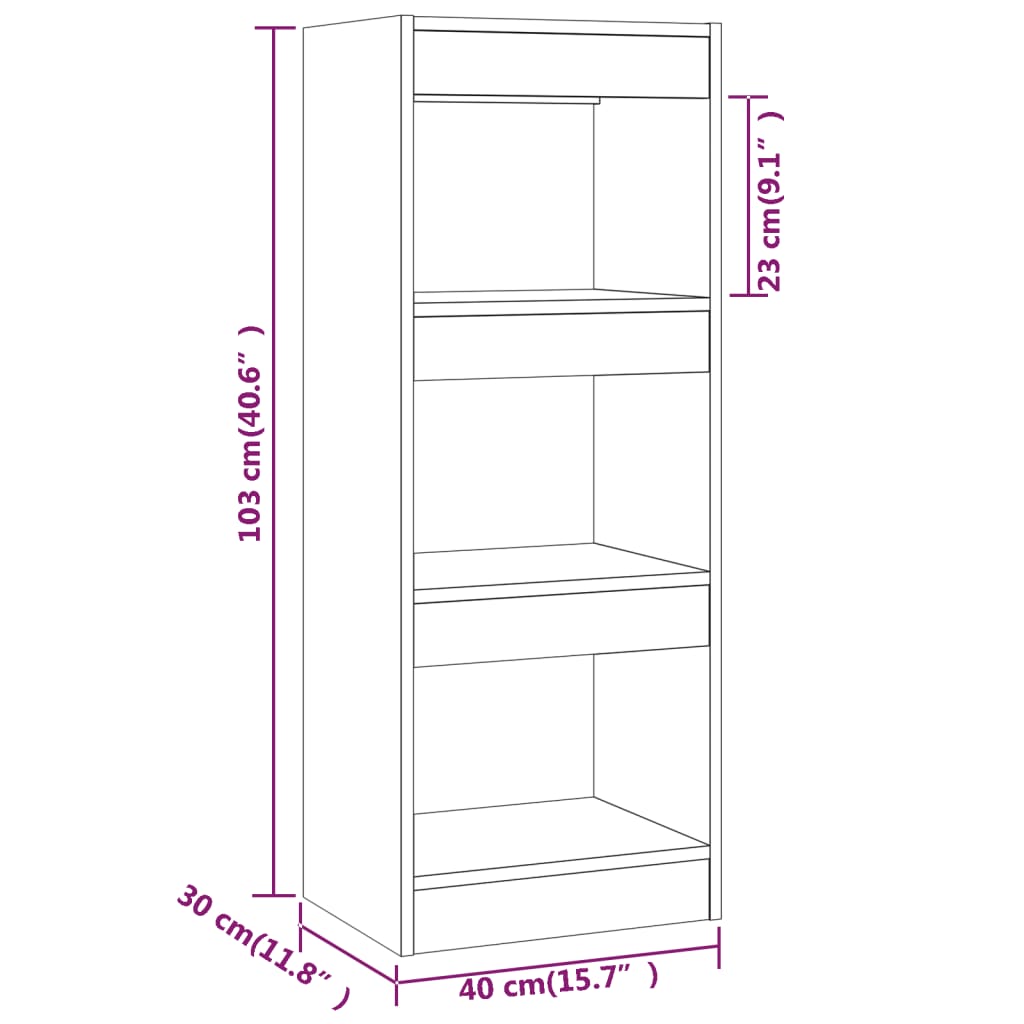 Bibliotecă/Separator Cameră, , 40X30X103 Cm, Pal