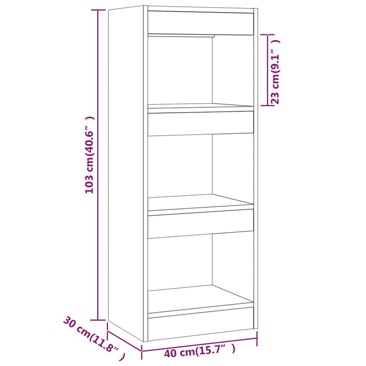Bibliotecă/Separator Cameră, , 40X30X103 Cm, Pal