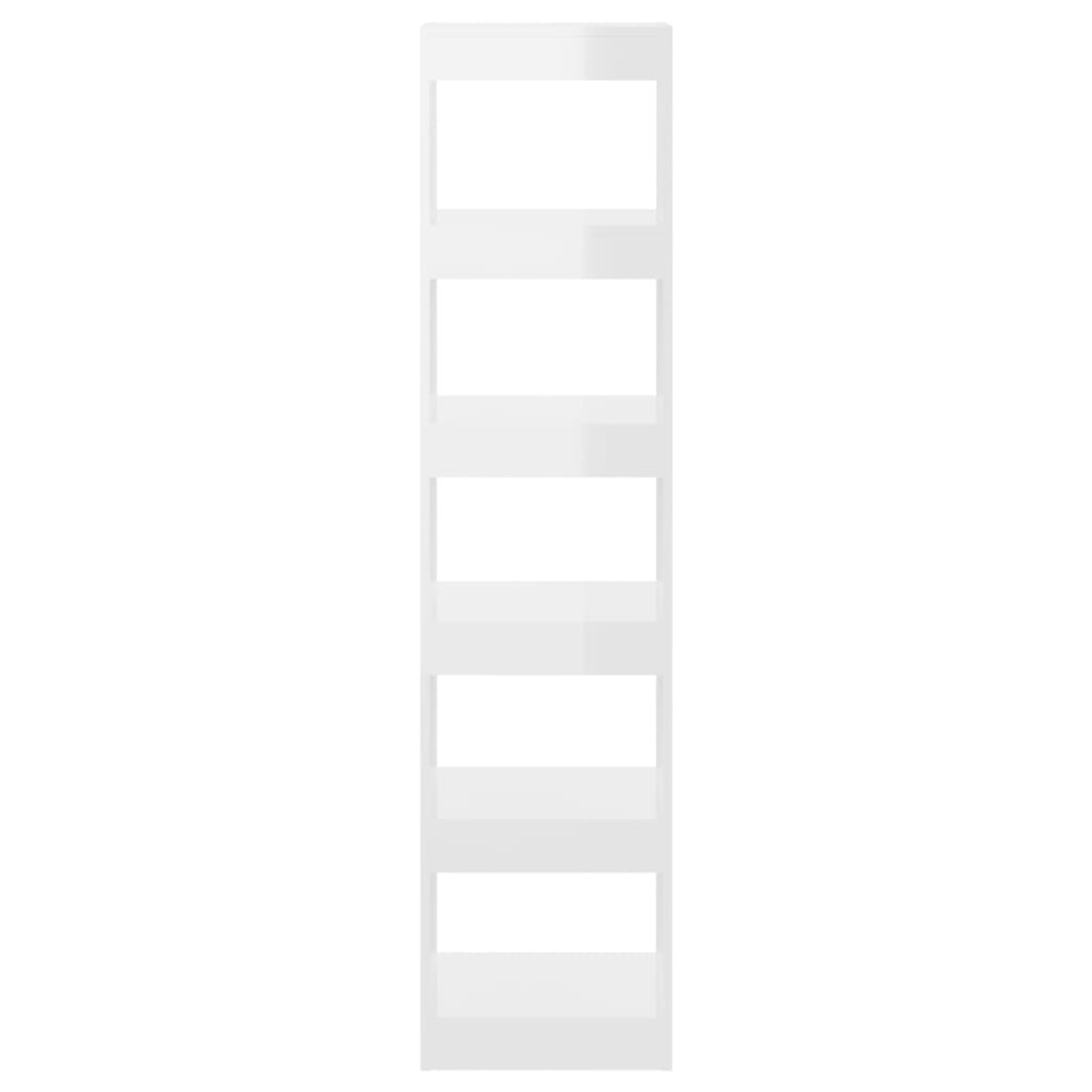 Bibliotecă/Separator Cameră, Alb Extralucios, 40X30X166 Cm