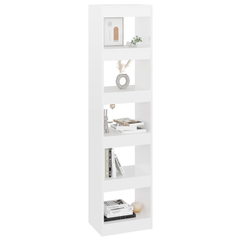 Bibliotecă/Separator Cameră, Alb Extralucios, 40X30X166 Cm