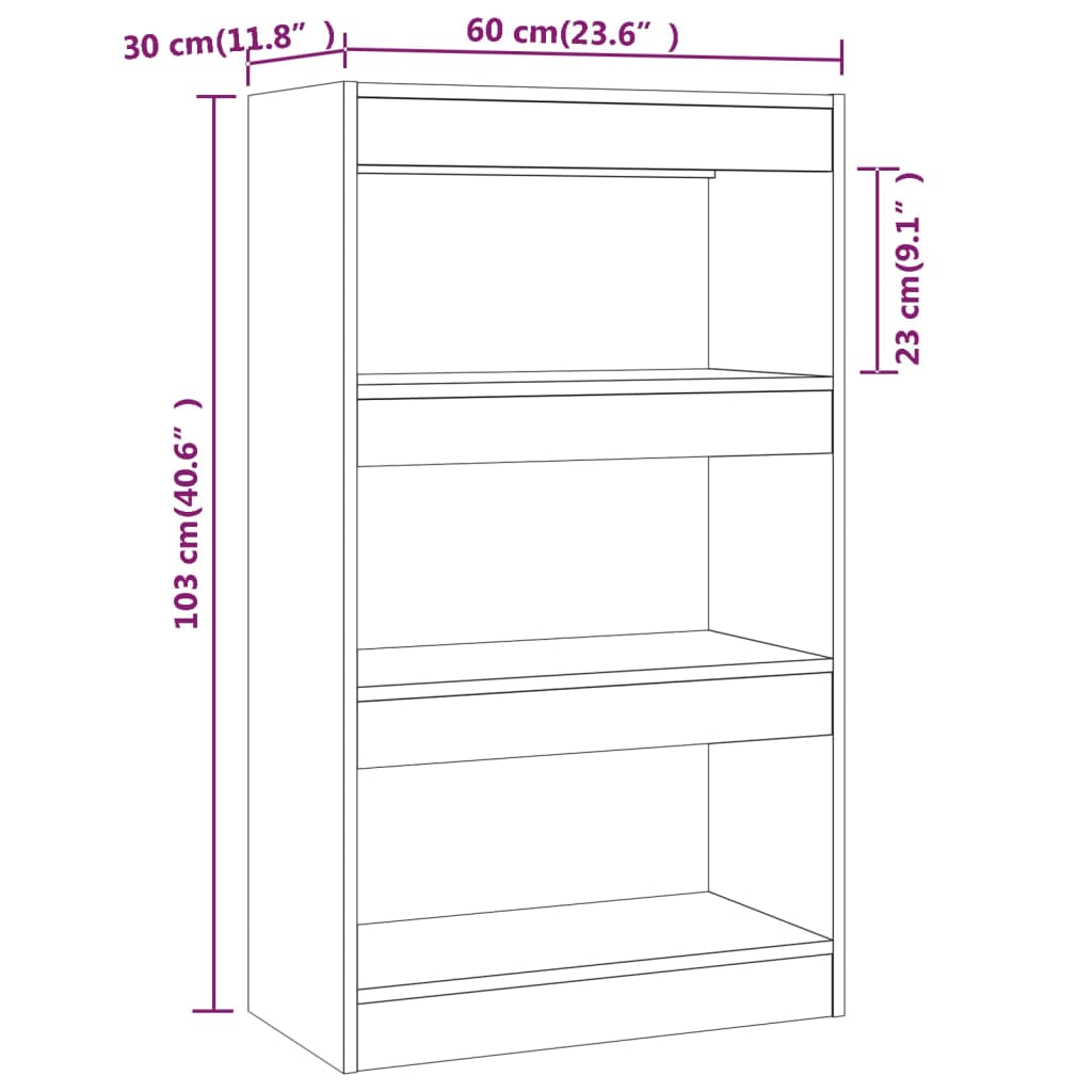 Bibliotecă/Separator Cameră, , 60X30X103 Cm, Pal