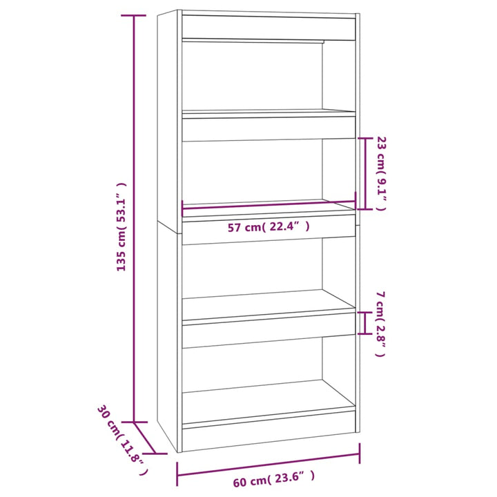Bibliotecă/Separator Cameră, , 60X30X135 Cm, Lemn Prelucrat