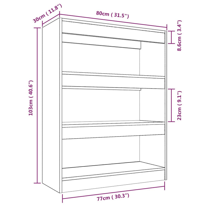 Bibliotecă/Separator Cameră, , 80X30X103 Cm, Lemn Compozit