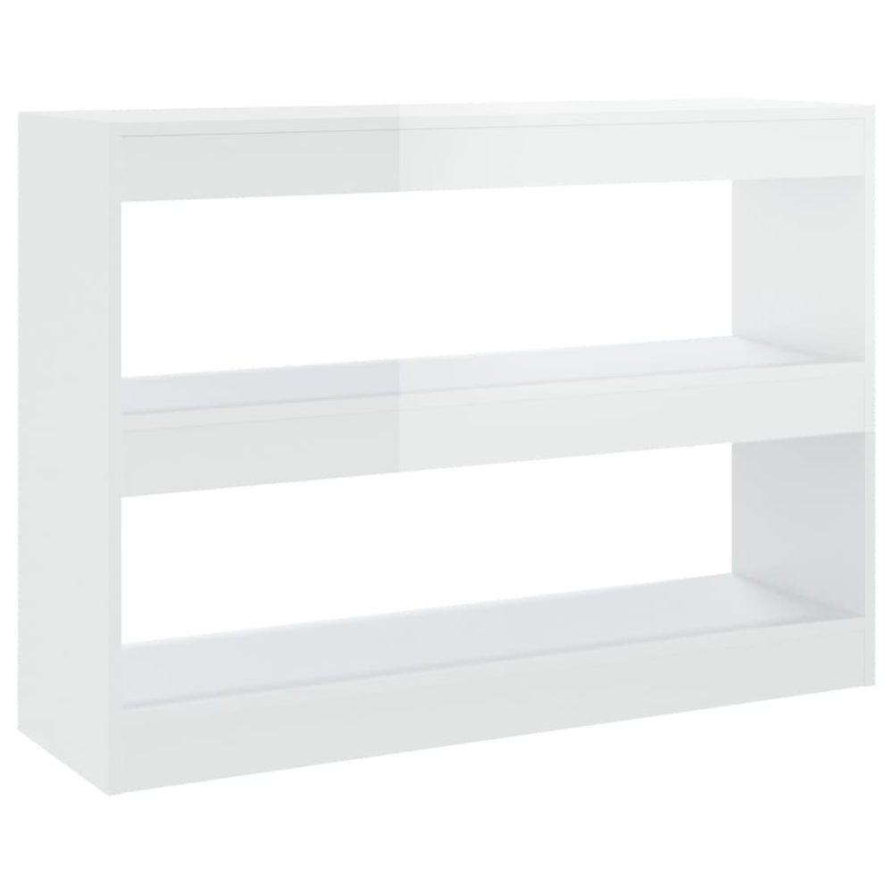 Bibliotecă/Separator Cameră, Alb Extralucios, 100X30X72 Cm