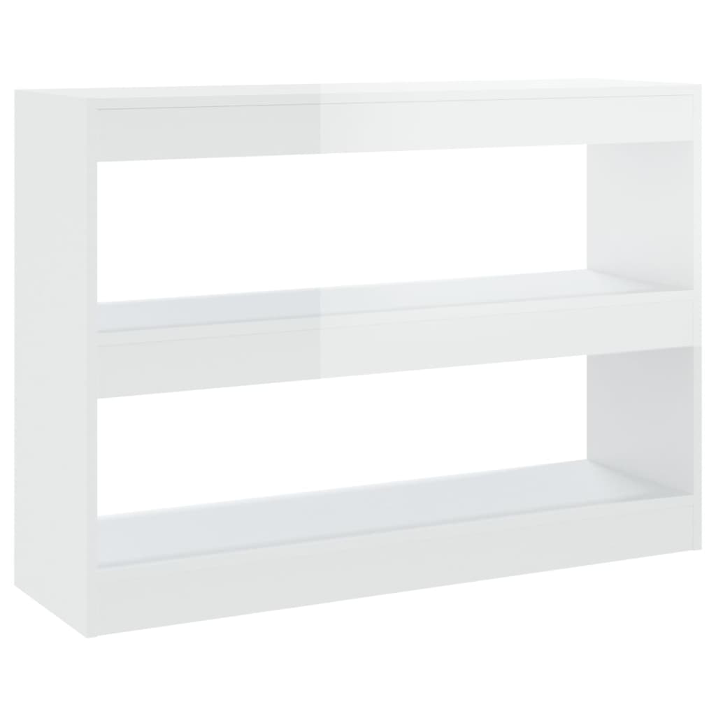 Bibliotecă/Separator Cameră, Alb Extralucios, 100X30X72 Cm