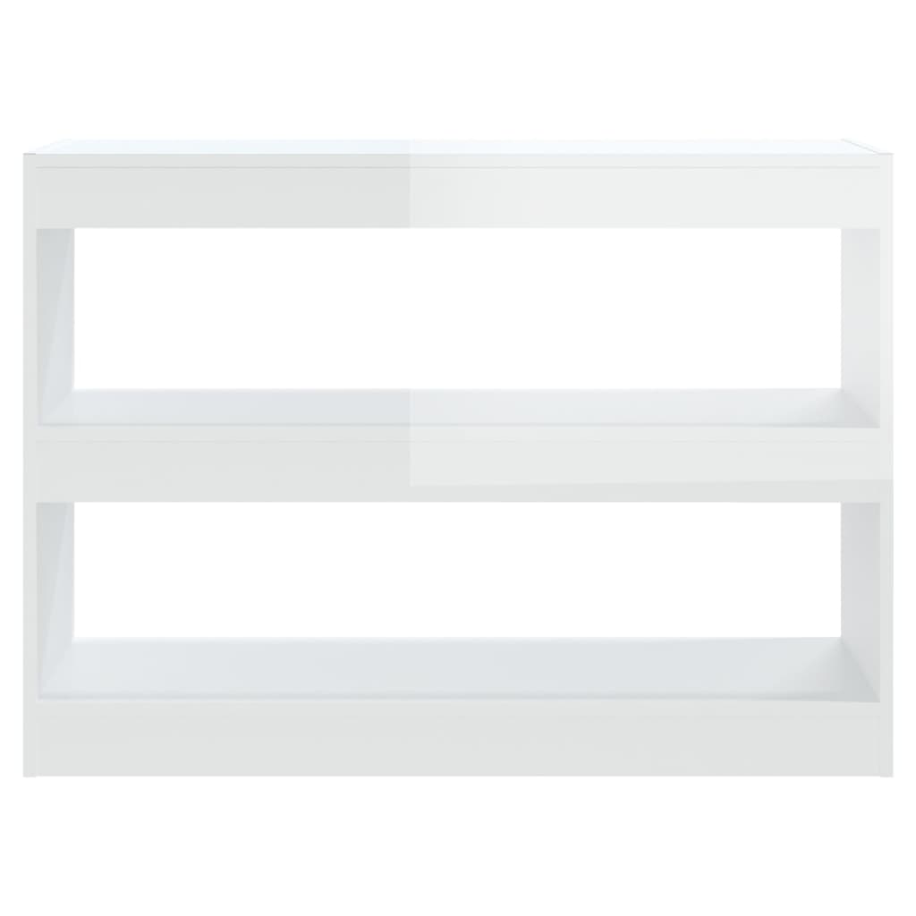 Bibliotecă/Separator Cameră, Alb Extralucios, 100X30X72 Cm