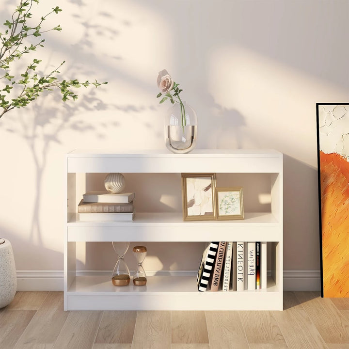 Bibliotecă/Separator Cameră, Alb Extralucios, 100X30X72 Cm