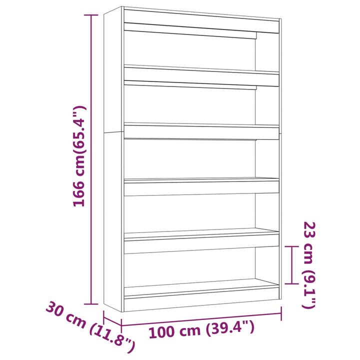 Bibliotecă/Separator Cameră, , 100X30X166 Cm