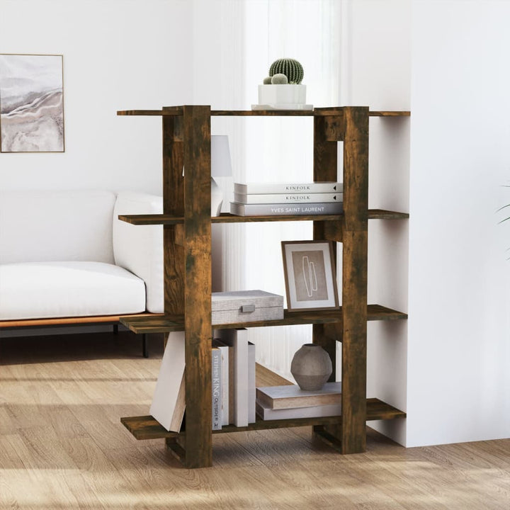 Bibliotecă/Separator Cameră, Stejar Maro, 100X30X123,5 Cm