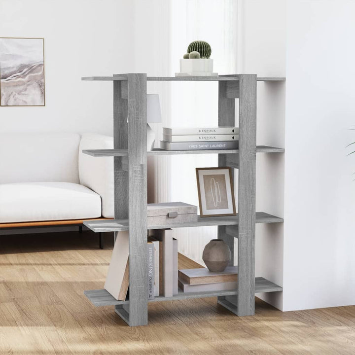 Bibliotecă/Separator Cameră, Stejar Maro, 100X30X123,5 Cm