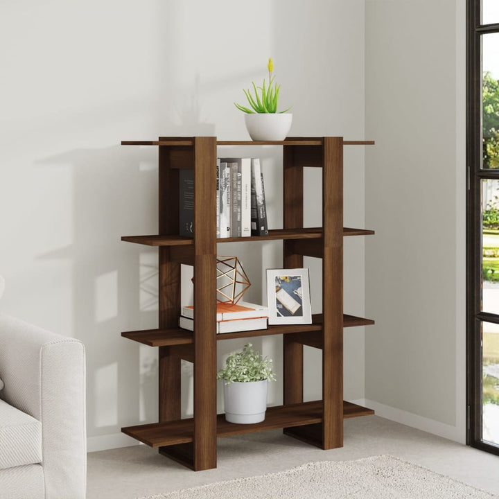 Bibliotecă/Separator Cameră, Stejar Maro, 100X30X123,5 Cm