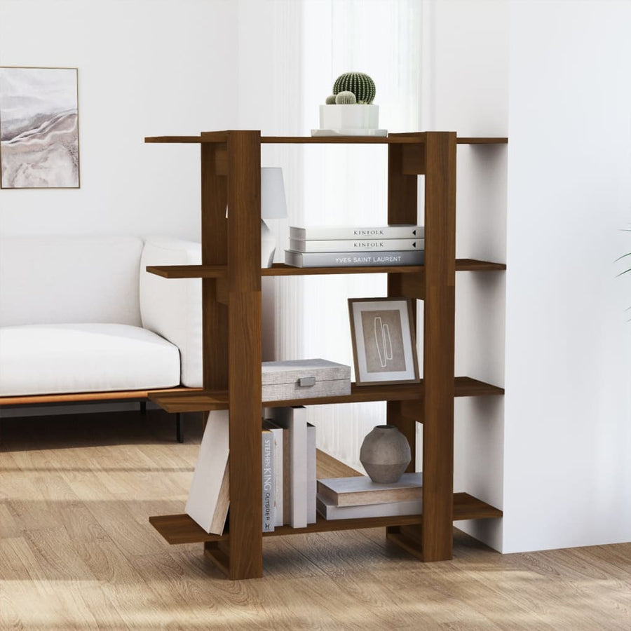 Bibliotecă/Separator Cameră, Stejar Maro, 100X30X123,5 Cm