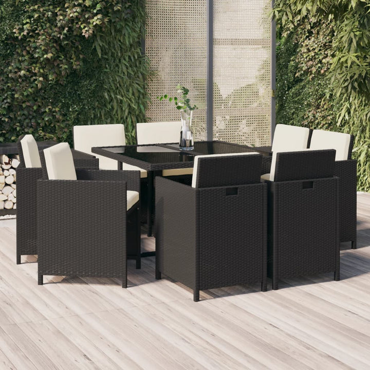 Set Mobilier De Exterior Cu Perne 13 Piese, , Poliratan