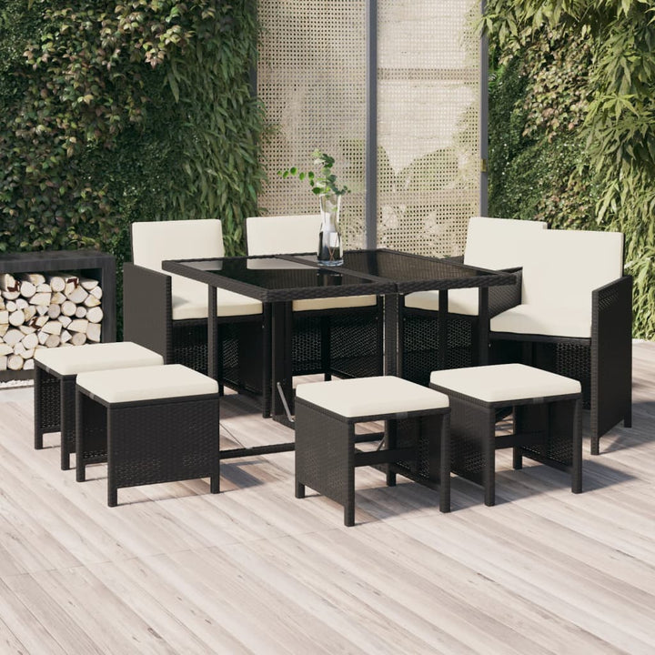 Set Mobilier De Exterior Cu Perne 13 Piese, , Poliratan