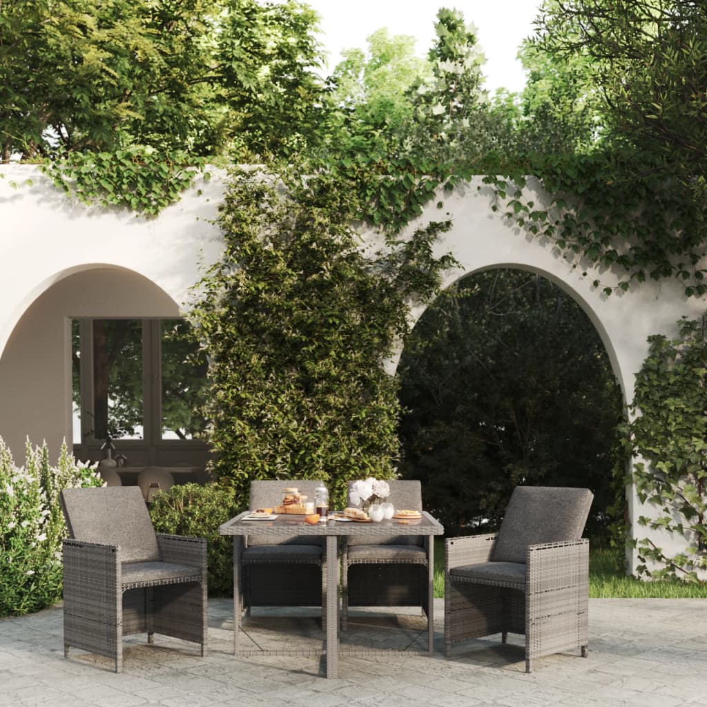 Set Mobilier De Exterior Cu Perne 13 Piese, , Poliratan