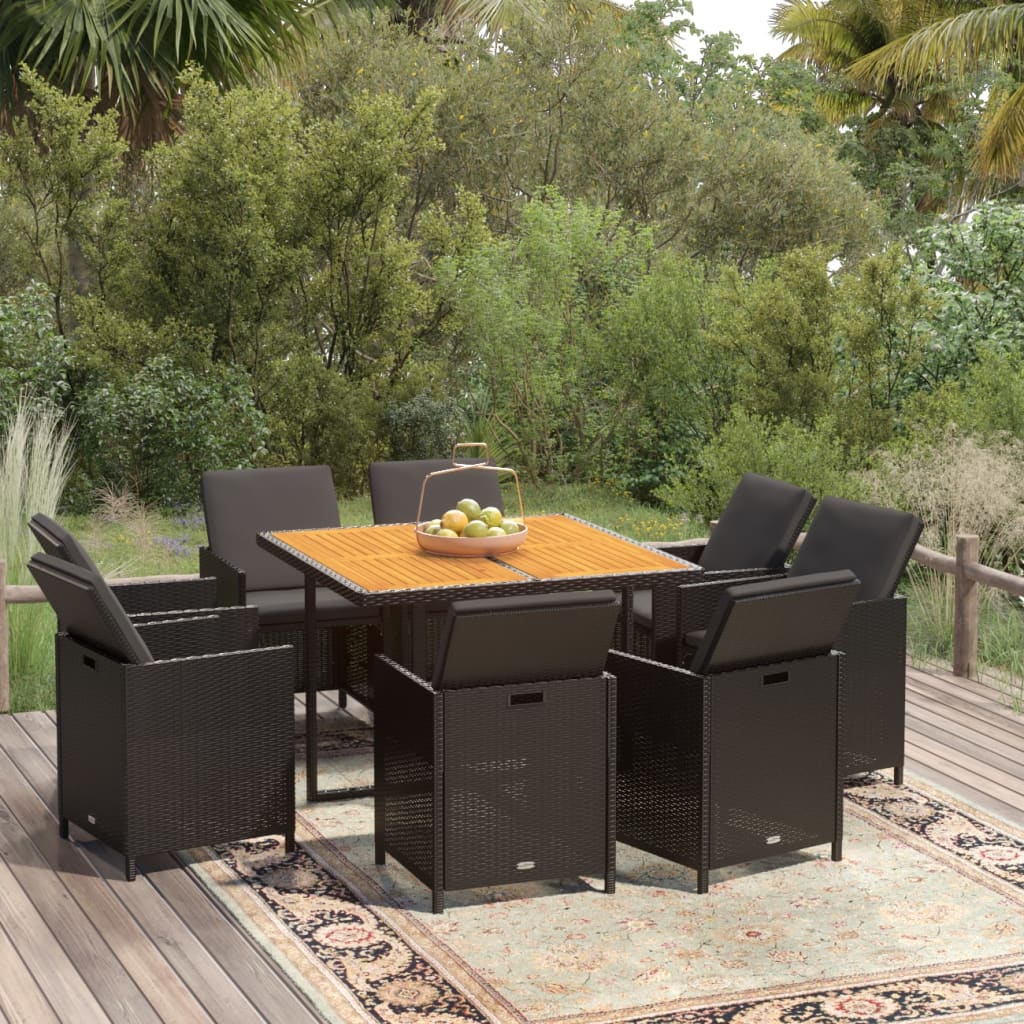Set Mobilier De Exterior Cu Perne 13 Piese, , Poliratan