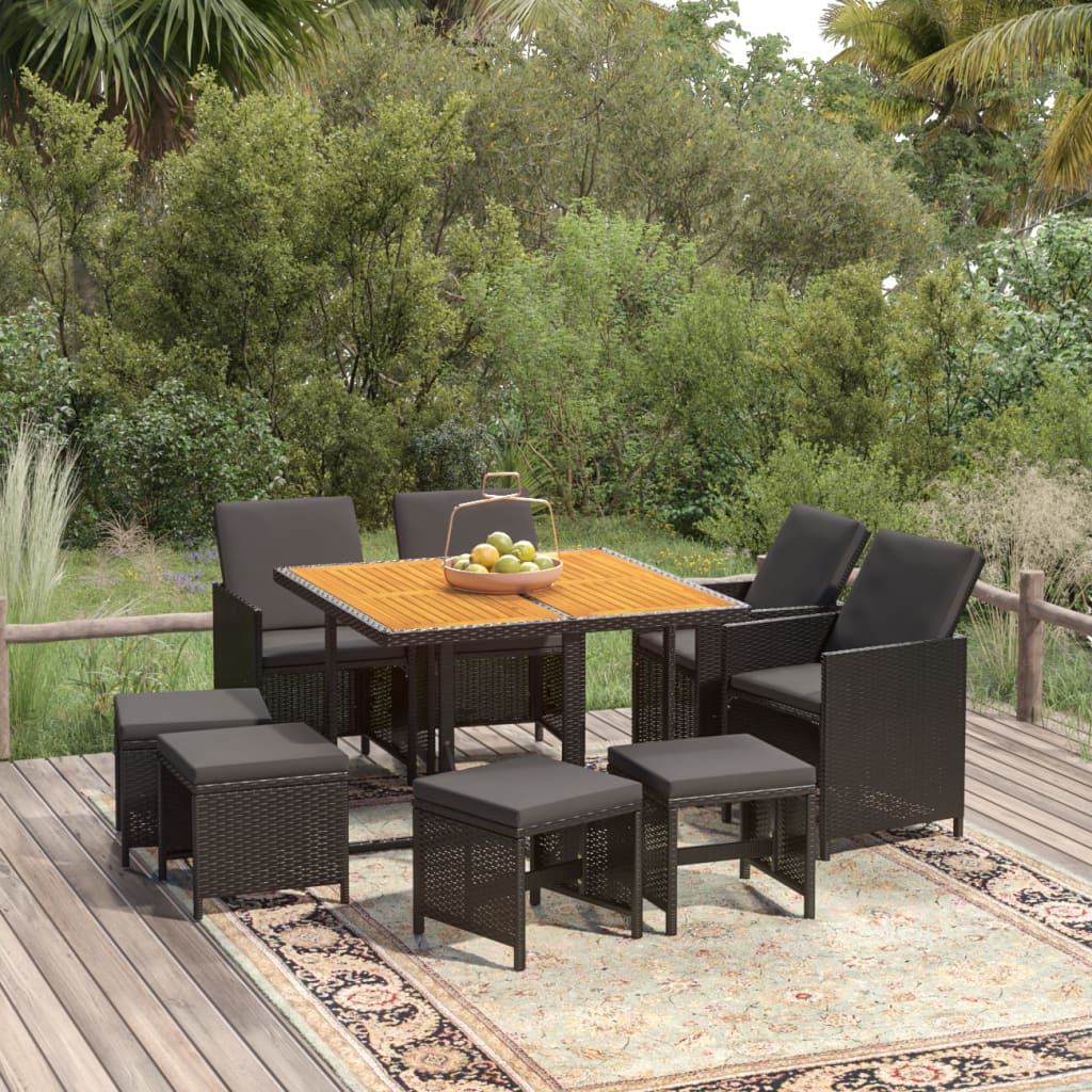 Set Mobilier De Exterior Cu Perne 13 Piese, , Poliratan