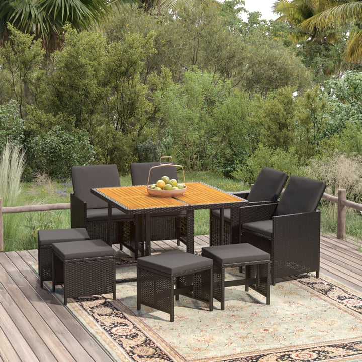 Set Mobilier De Exterior Cu Perne 13 Piese, , Poliratan