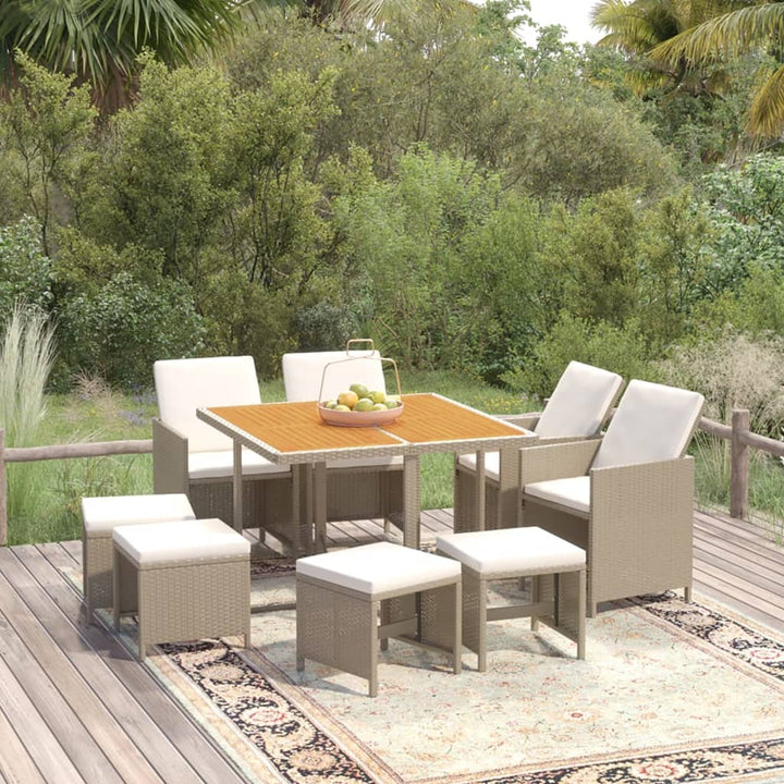 Set Mobilier De Exterior Cu Perne 13 Piese, , Poliratan