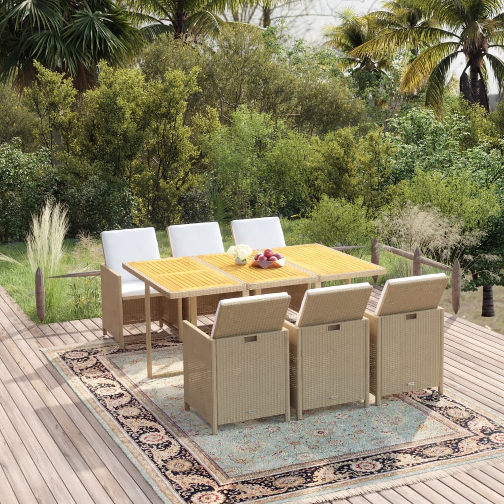Set Mobilier De Exterior Cu Perne 13 Piese, , Poliratan