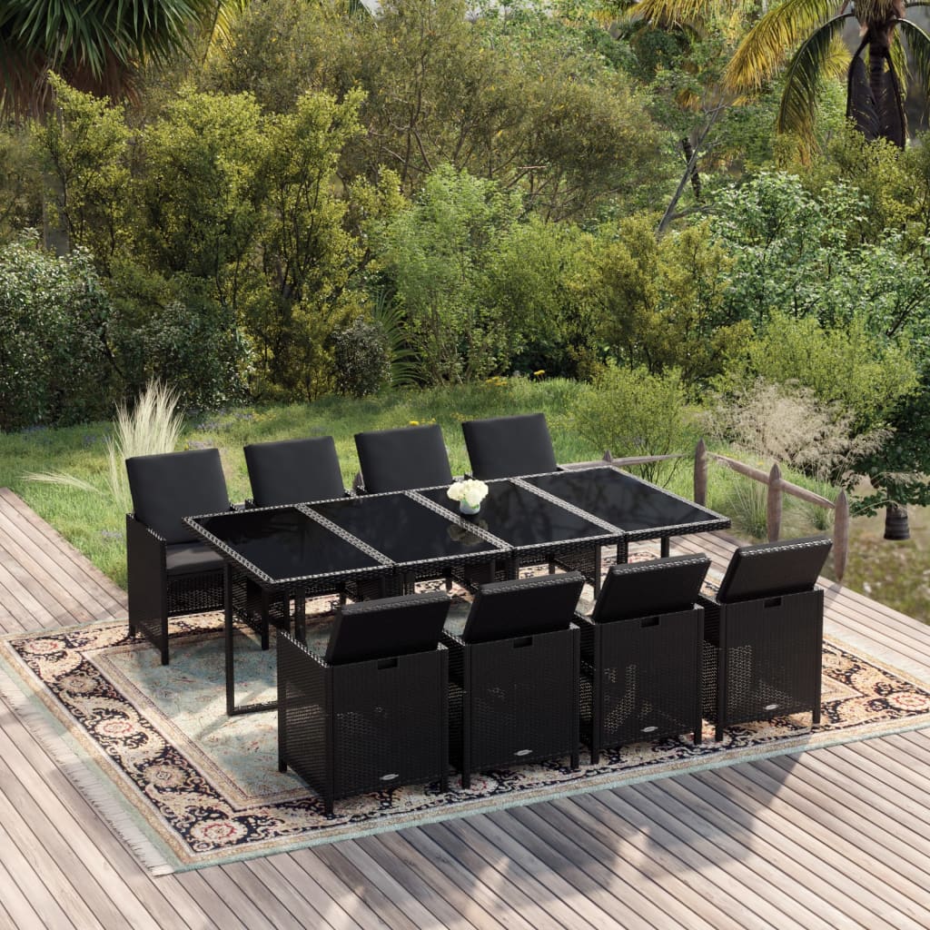 Set Mobilier De Exterior Cu Perne 13 Piese, , Poliratan