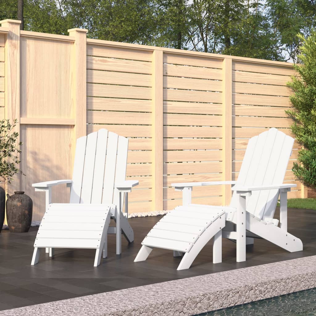 Scaun De Grădină Adirondack Cu Masă Și Taburet, , Hdpe