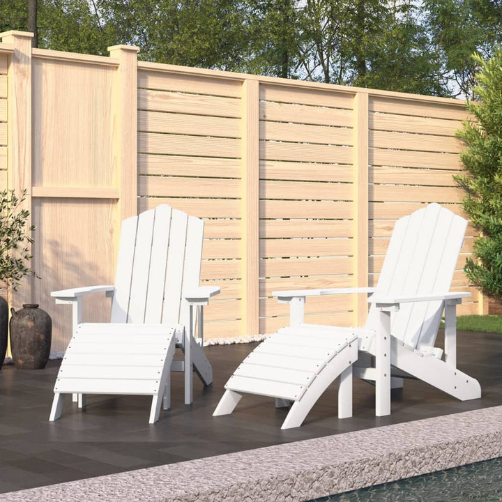Scaun De Grădină Adirondack Cu Masă Și Taburet, , Hdpe
