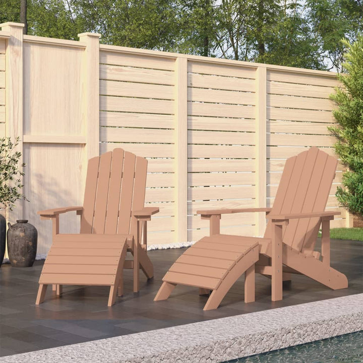 Scaun De Grădină Adirondack Cu Masă Și Taburet, , Hdpe
