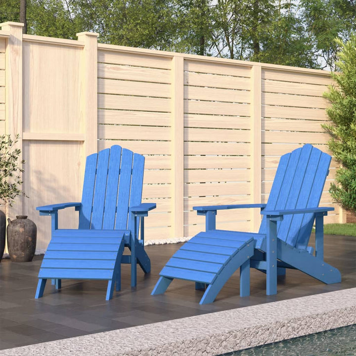 Scaun De Grădină Adirondack Cu Masă Și Taburet, , Hdpe