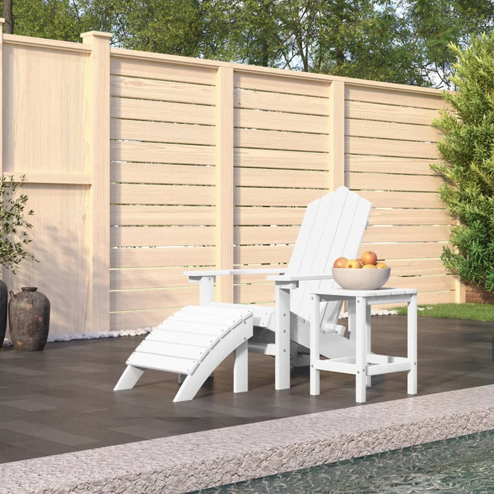 Scaun De Grădină Adirondack Cu Masă Și Taburet, , Hdpe