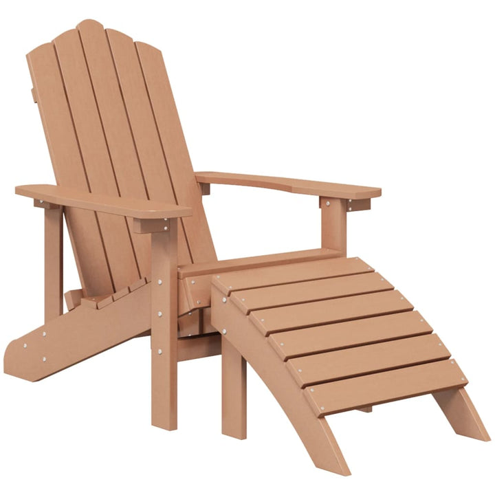 Scaun De Grădină Adirondack Cu Masă Și Taburet, , Hdpe