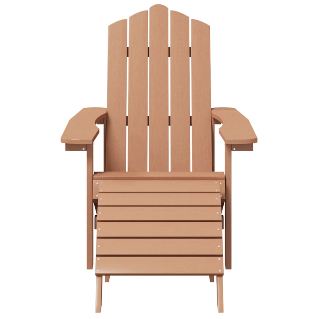 Scaun De Grădină Adirondack Cu Masă Și Taburet, , Hdpe