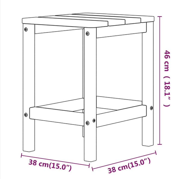 Scaun De Grădină Adirondack Cu Masă Și Taburet, , Hdpe
