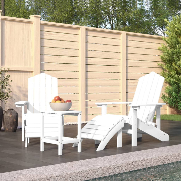 Scaun De Grădină Adirondack Cu Masă Și Taburet, , Hdpe