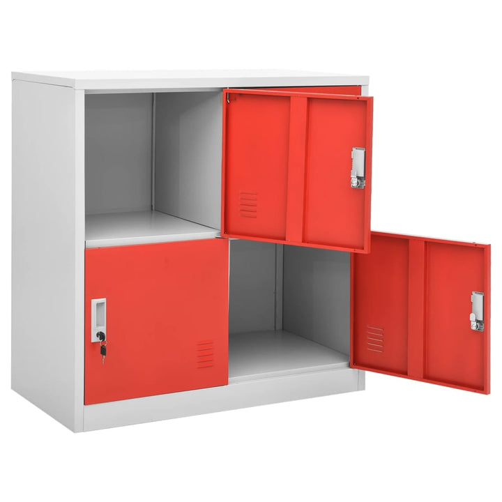 Dulapuri Vestiar 5 Buc. 90X45X92,5 Cm Oțel Gri Deschis Și Roșu