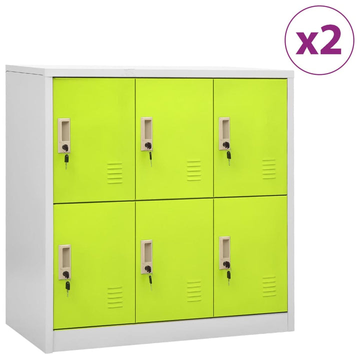 Dulapuri Vestiar 2 Buc. 90X45X92,5 Cm Oțel Gri Deschis Și Verde