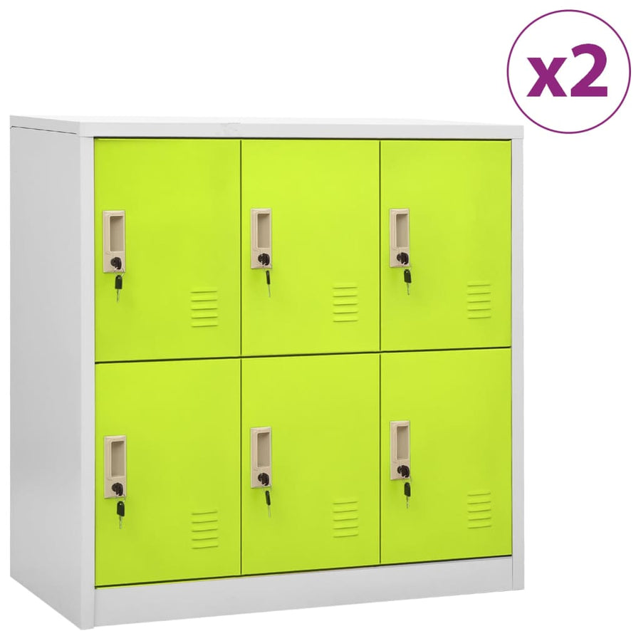 Dulapuri Vestiar 2 Buc. 90X45X92,5 Cm Oțel Gri Deschis Și Verde