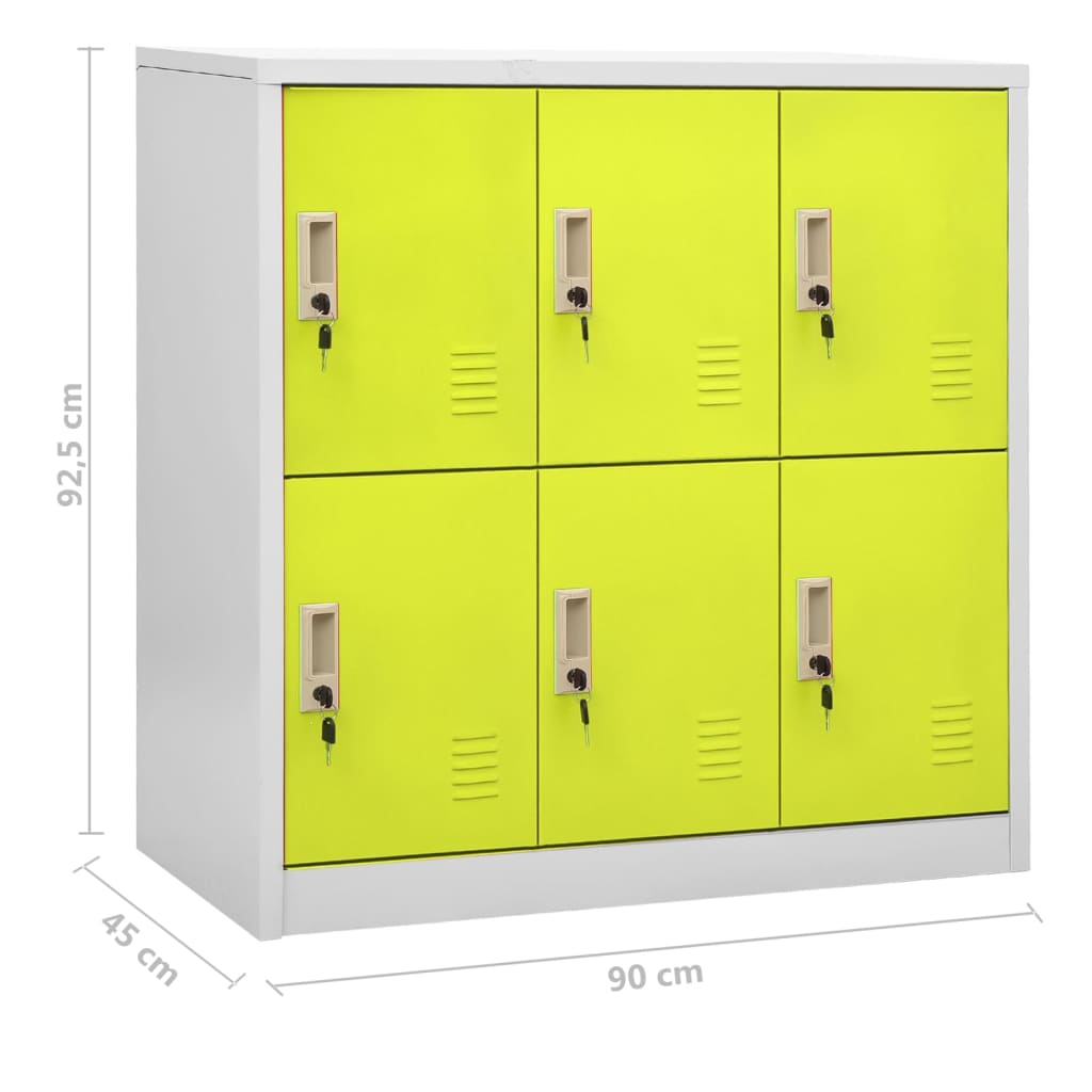 Dulapuri Vestiar 2 Buc. 90X45X92,5 Cm Oțel Gri Deschis Și Verde