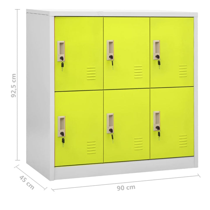 Dulapuri Vestiar 2 Buc. 90X45X92,5 Cm Oțel Gri Deschis Și Verde